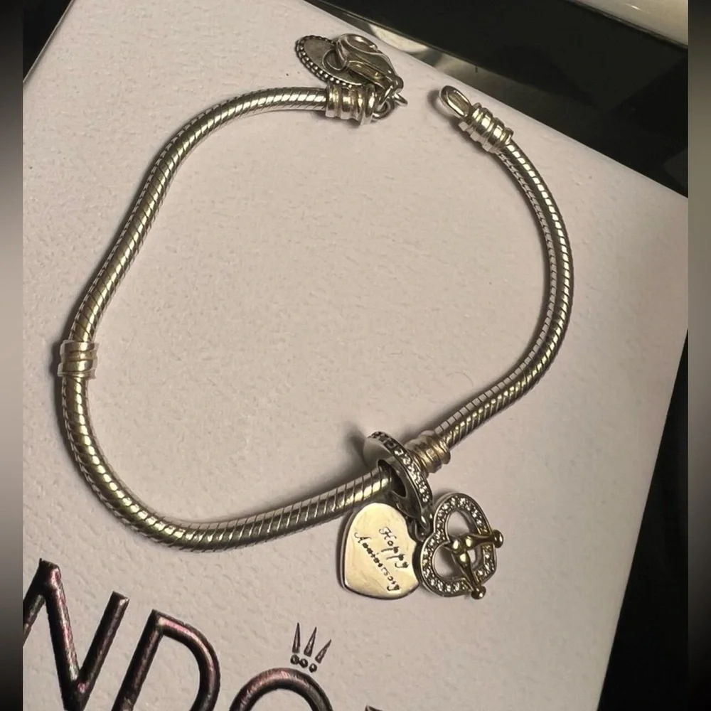 Two-tone Happy Anniversary Dangle Charm